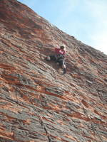 Elle's first lead. (Category:  Rock Climbing)