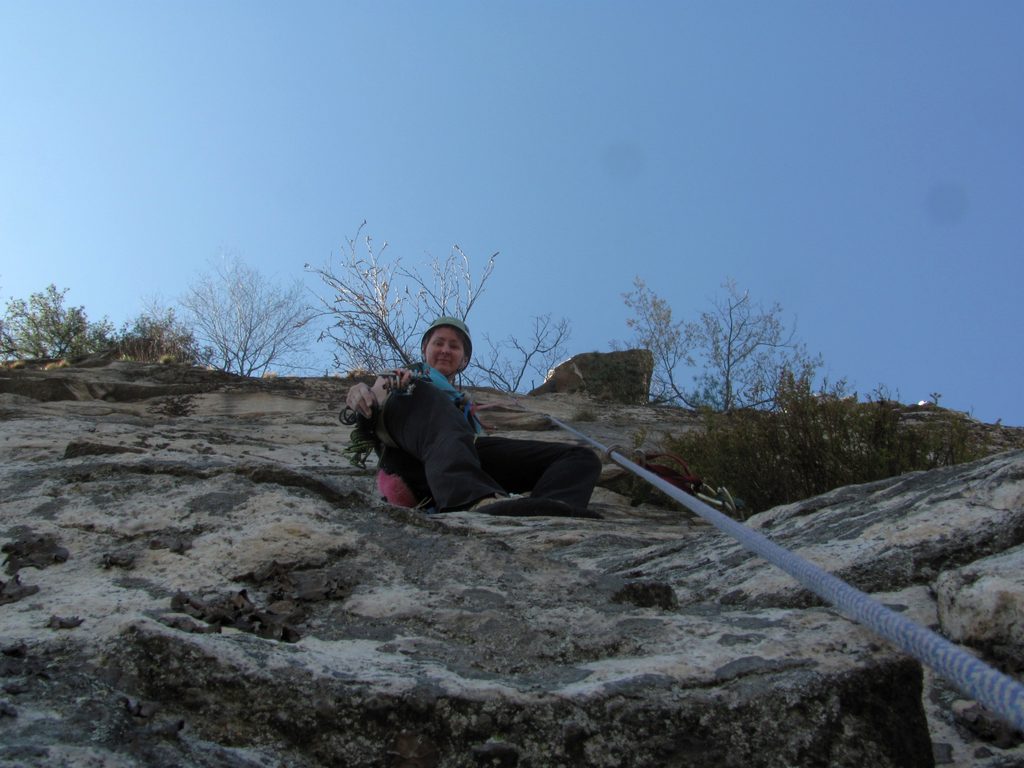 Tammy on Silhouette. (Category:  Rock Climbing)