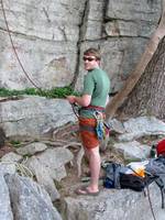 Mike belaying on Nosedive. (Category:  Rock Climbing)