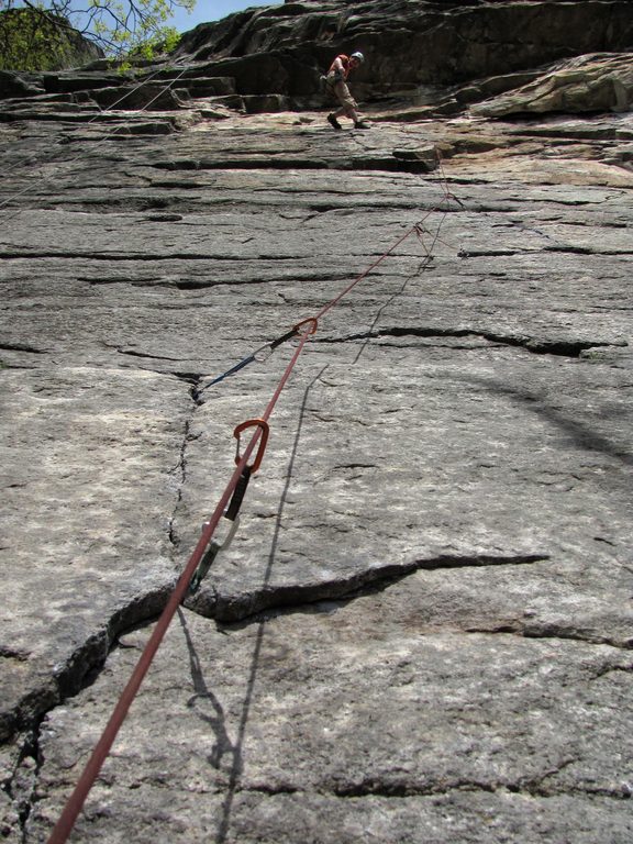 Guy coming down from Birdie Party. (Category:  Rock Climbing)