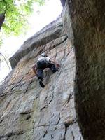 At the crux of Ent's Line. (Category:  Rock Climbing)