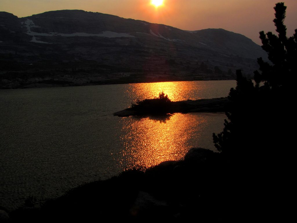 Smoke from a distant forest fire gave us a stunning sunset. (Category:  Rock Climbing)