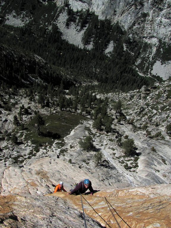 Mike and Beth about midway up the climb. (Category:  Rock Climbing)