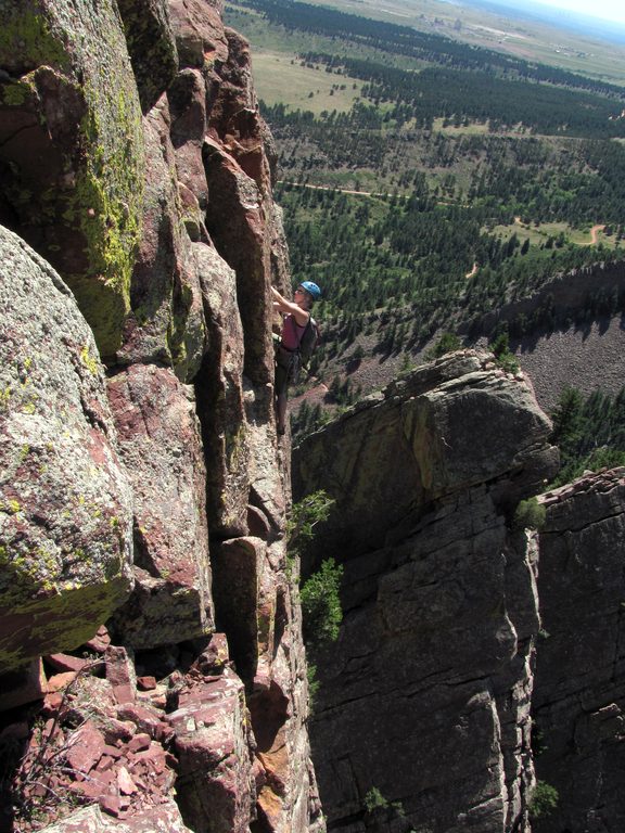 Beth following the last pitch of Rewritten. (Category:  Rock Climbing)