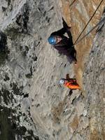 Mike and Beth about midway up the climb. (Category:  Rock Climbing)