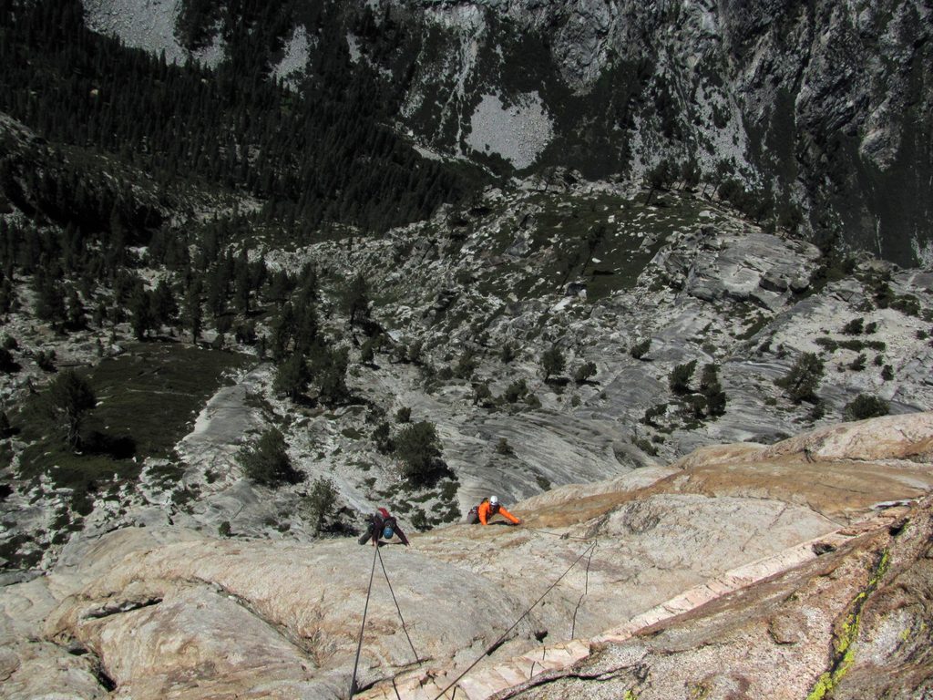 Mike and Beth about midway up the climb. (Category:  Rock Climbing)