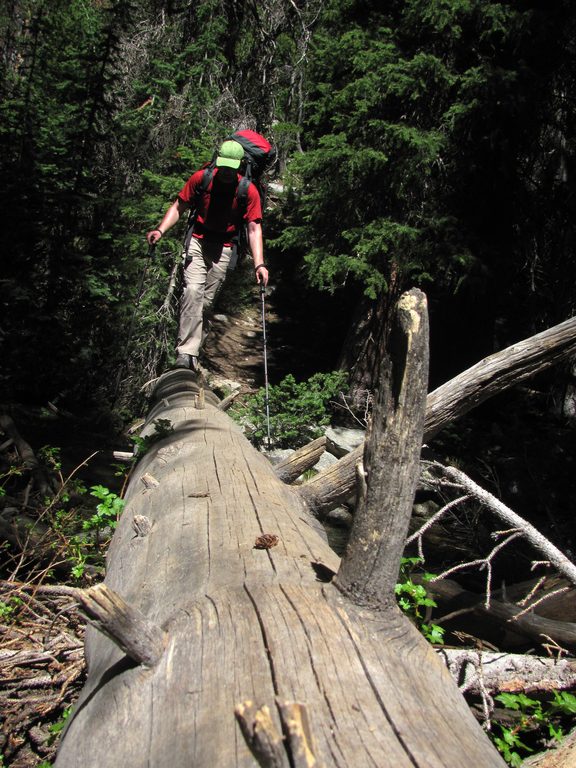 Mike at a stream crossing. (Category:  Rock Climbing)