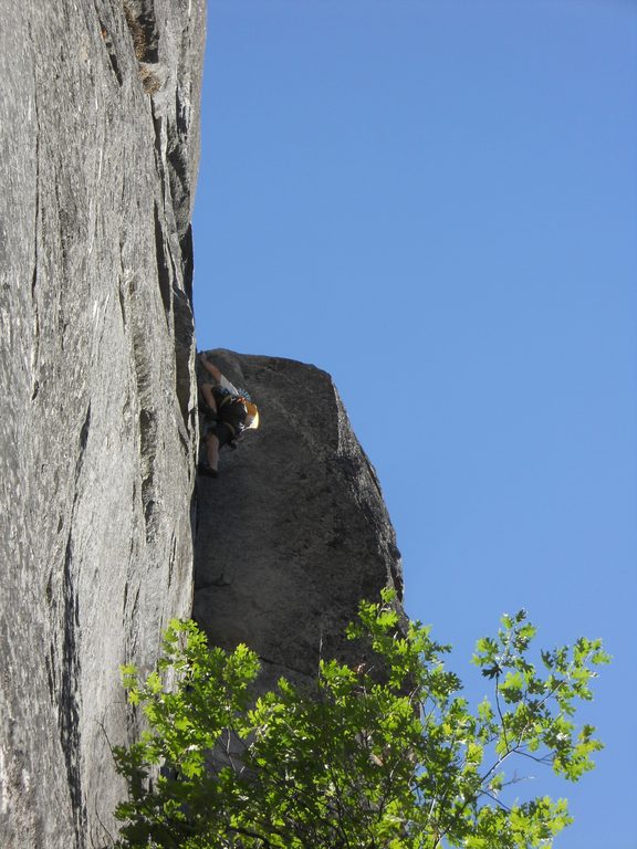 Me leading the first pitch of Nutcracker. (Category:  Rock Climbing)