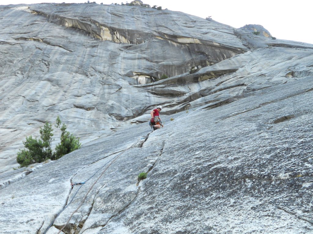 Mike leading The Grack. (Category:  Rock Climbing)