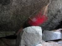 Mike bouldering. (Category:  Rock Climbing)