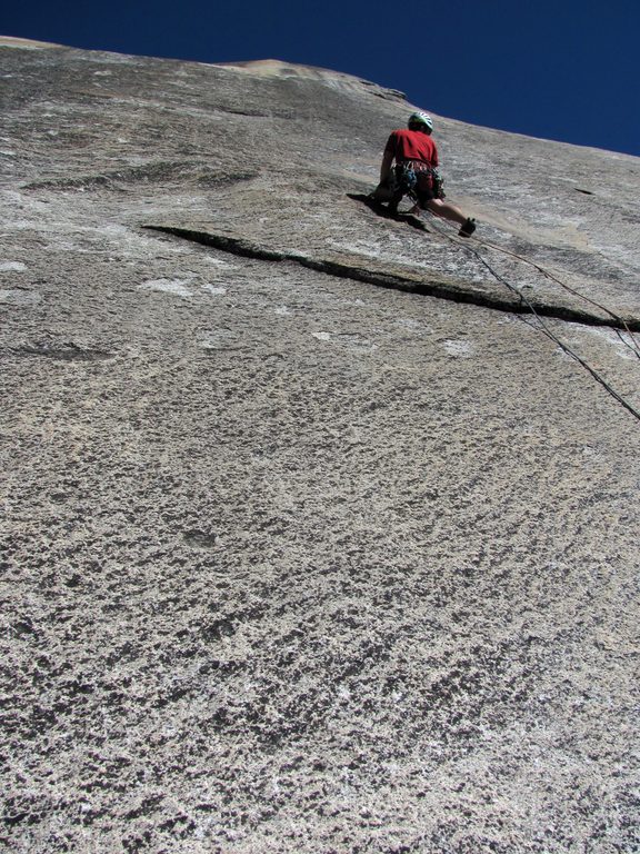 I'm leading the 10b variation of Boltline. (Category:  Rock Climbing)