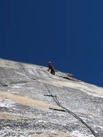 I'm leading the 10b variation of Boltline. (Category:  Rock Climbing)