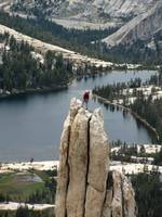 Reaching the top of Eichorn's Pinnacle. (Category:  Rock Climbing)