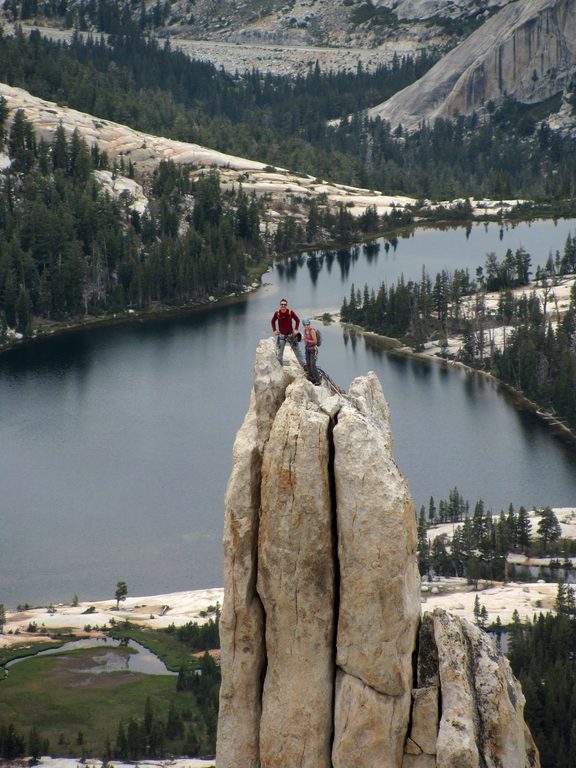 Posing atop Eichorn's Pinnacle. (Category:  Rock Climbing)