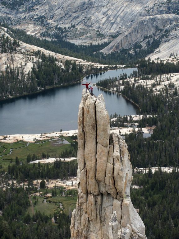 Posing atop Eichorn's Pinnacle. (Category:  Rock Climbing)