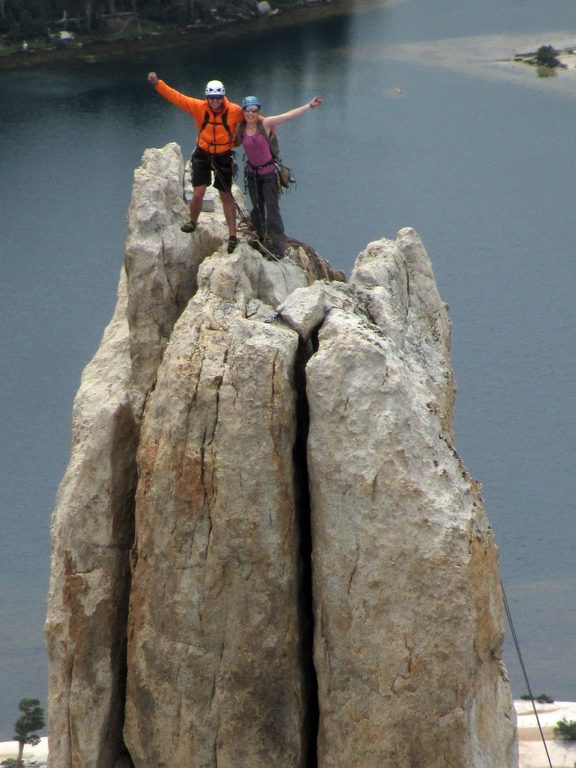 Mike and Beth atop Eichorn's Pinnacle. (Category:  Rock Climbing)