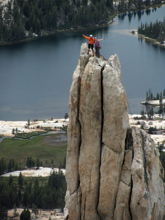 Mike and Beth atop Eichorn's Pinnacle. (Category:  Rock Climbing)