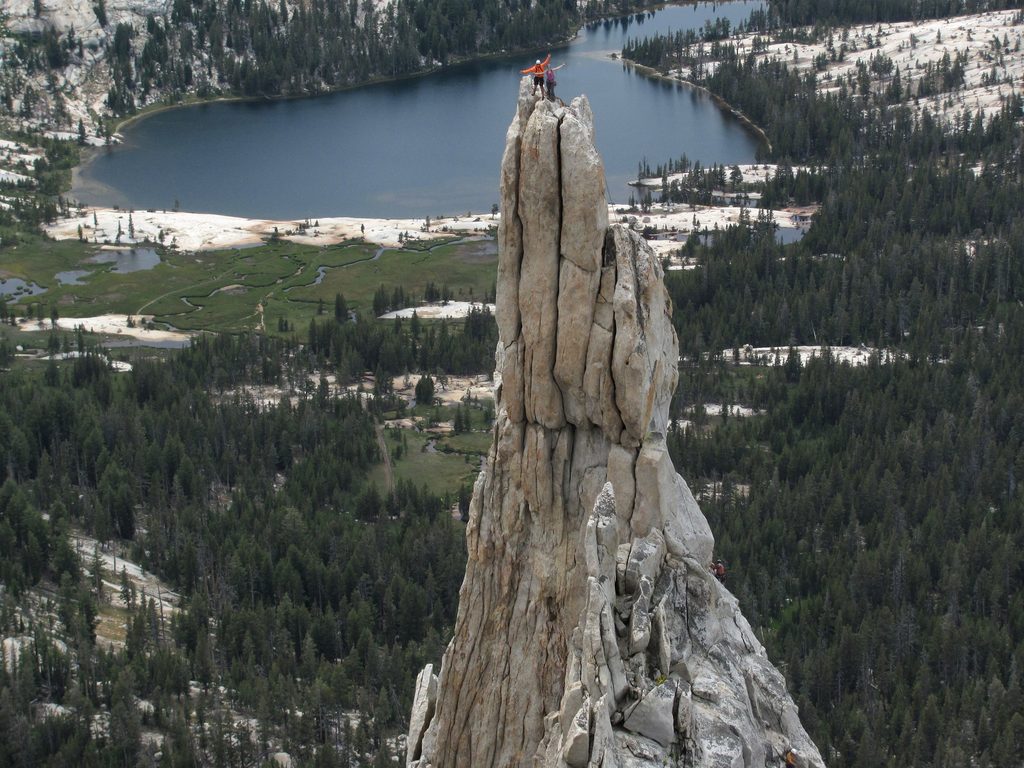 Mike and Beth atop Eichorn's Pinnacle. (Category:  Rock Climbing)