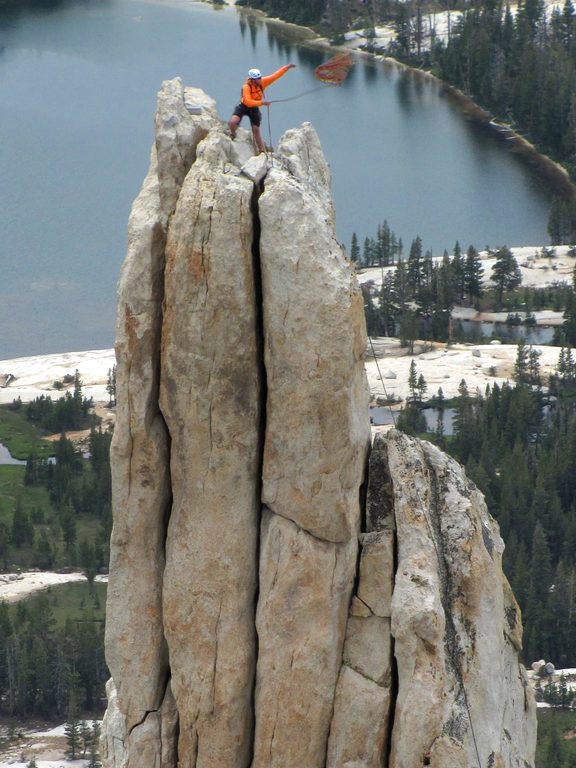 Mike tossing the rope. (Category:  Rock Climbing)