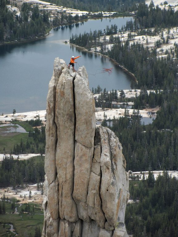 Mike tossing the rope. (Category:  Rock Climbing)