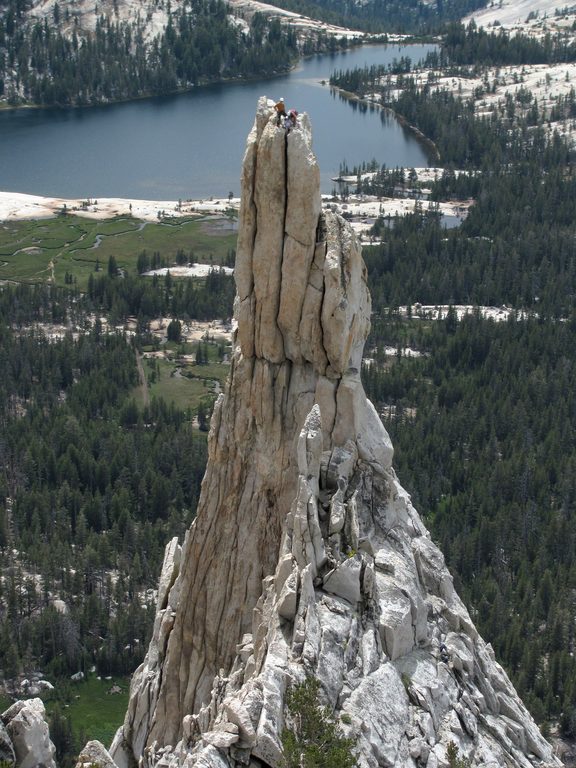 The party behind us on top of Eichorn's Pinnacle. (Category:  Rock Climbing)