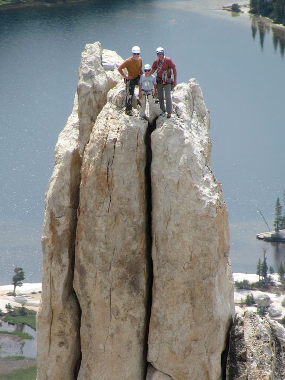 The party behind us on top of Eichorn's Pinnacle. (Category:  Rock Climbing)