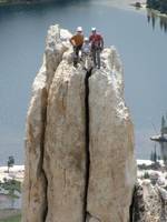 The party behind us on top of Eichorn's Pinnacle. (Category:  Rock Climbing)