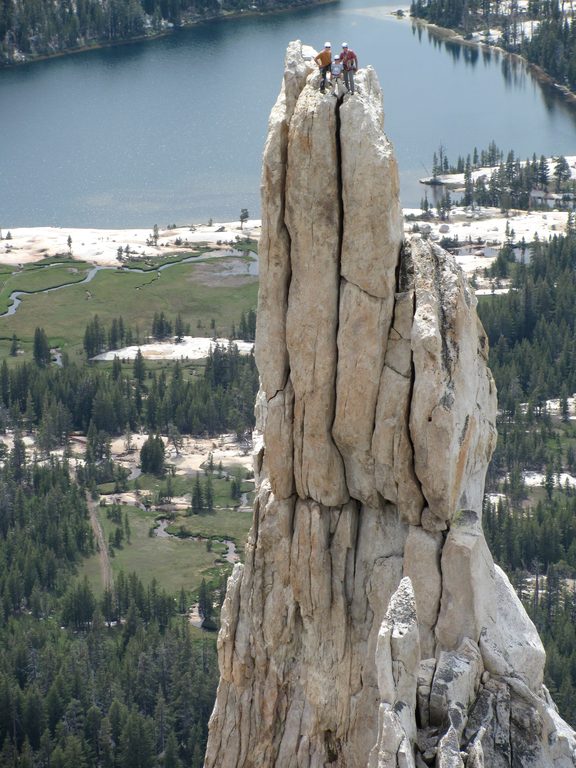 The party behind us on top of Eichorn's Pinnacle. (Category:  Rock Climbing)