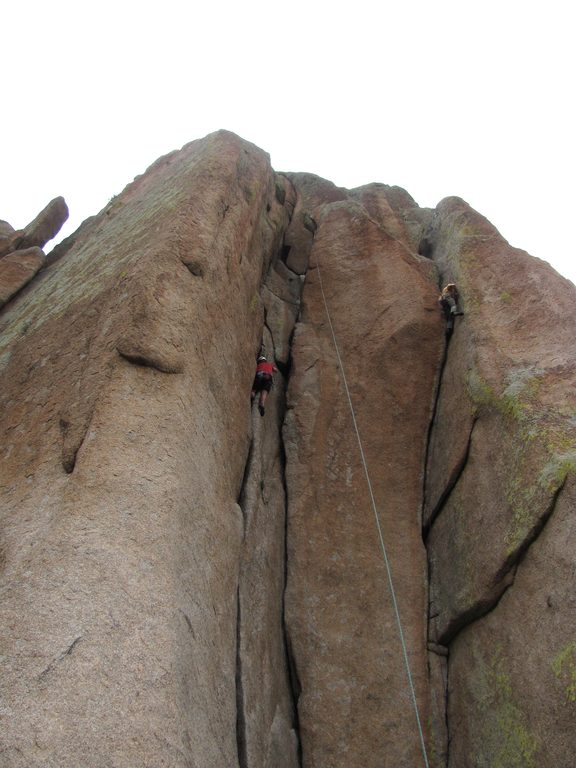 Mike on Climb and Punishment. (Category:  Rock Climbing)