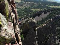 Beth following the last pitch of Rewritten. (Category:  Rock Climbing)