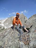 Belaying the final pitch of Sundance Pinnacle. (Category:  Rock Climbing)