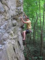 Ross climbing at Kaymoor. (Category:  Rock Climbing)
