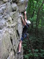 Katie climbing at Kaymoor. (Category:  Rock Climbing)