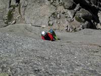 Climbing the South Buttress of Pingora. (Category:  Rock Climbing)
