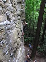 Katie climbing at Kaymoor. (Category:  Rock Climbing)