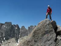 Mike on the summit of Pingora. (Category:  Rock Climbing)