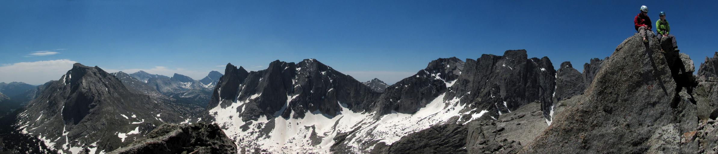 Mike and Beth on the summit of Pingora. (Category:  Rock Climbing)