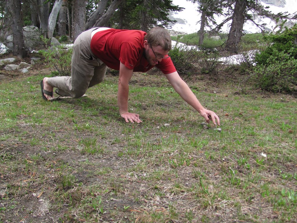 Mike playing the climber game. (Category:  Rock Climbing)