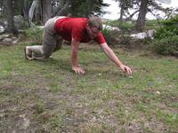 Mike playing the climber game. (Category:  Rock Climbing)