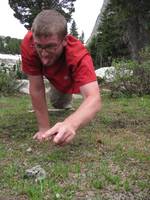 Mike playing the climber game. (Category:  Rock Climbing)