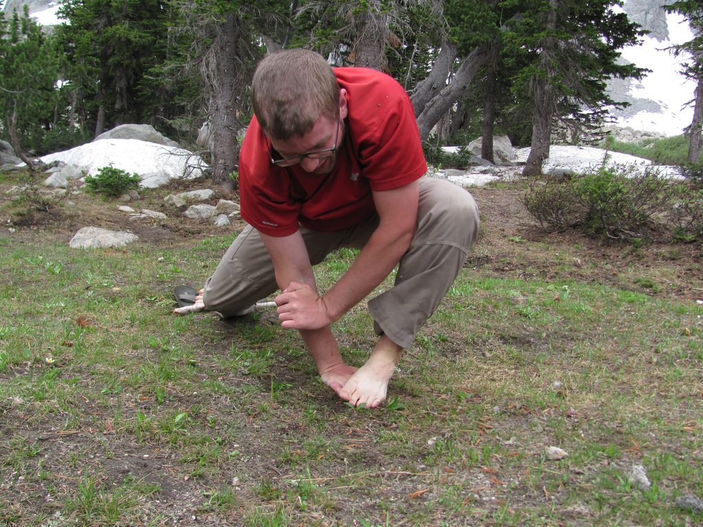 Mike getting creative. (Category:  Rock Climbing)