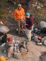 Cooking dinner at Deep Lake. (Category:  Rock Climbing)