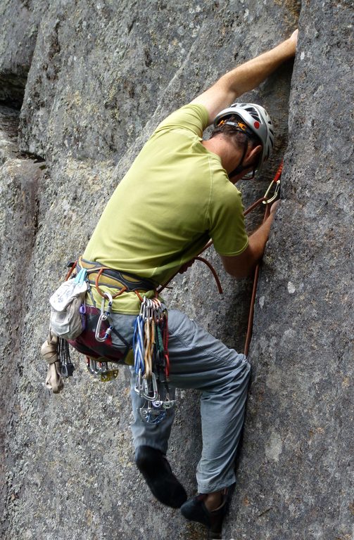 Me leading Mystery Achievement. (Category:  Rock Climbing)