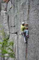 Me leading Mystery Achievement. (Category:  Rock Climbing)