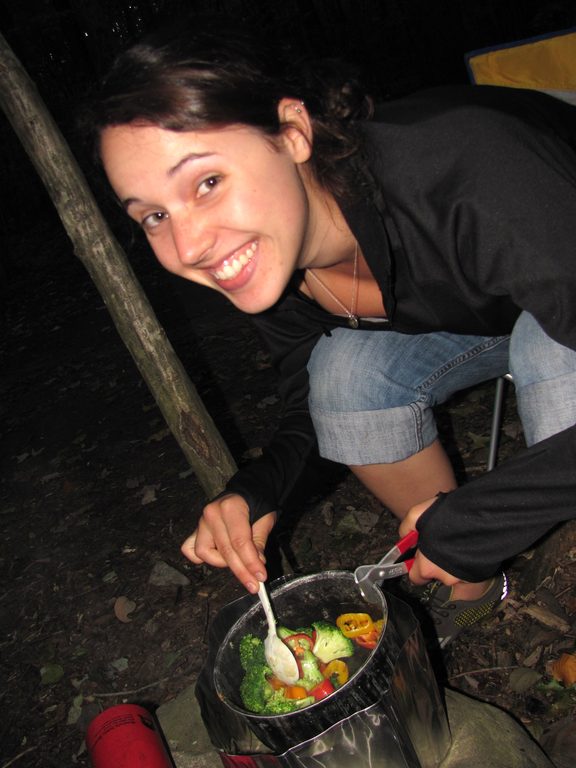 Stir frying some veggies to go with the gnocchi. (Category:  Rock Climbing)