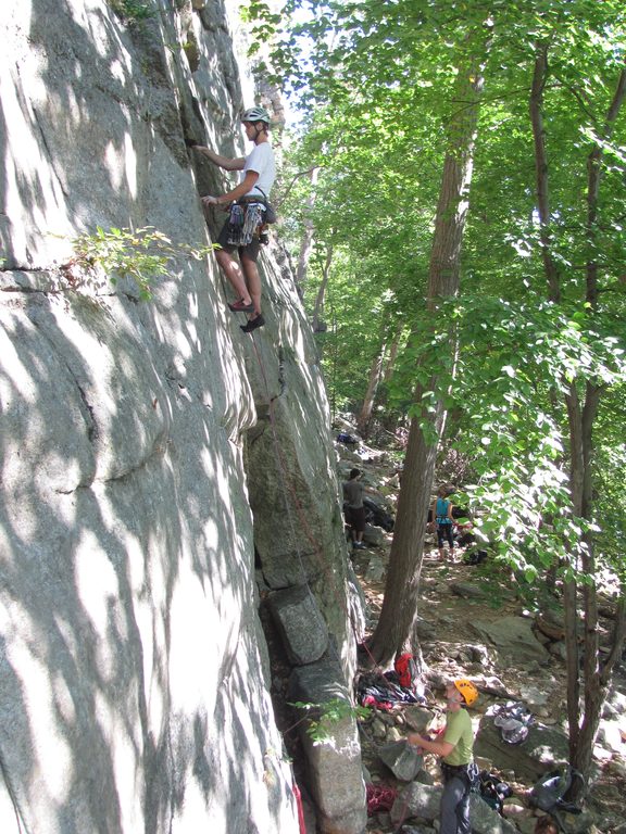 Mark leading Pas De Deux. (Category:  Rock Climbing)