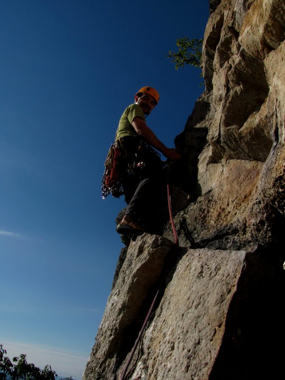 Adam leading p2 of Yellow Ridge. (Category:  Rock Climbing)