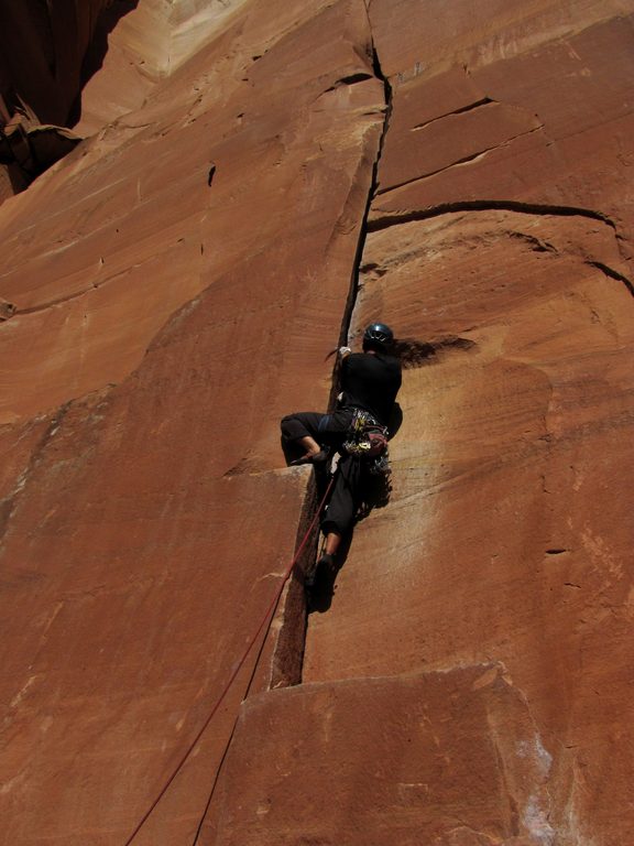 Yamin leading Warm-Up. (Category:  Rock Climbing)