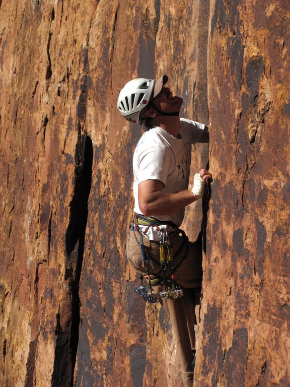 Me leading Generic Crack. (Category:  Rock Climbing)