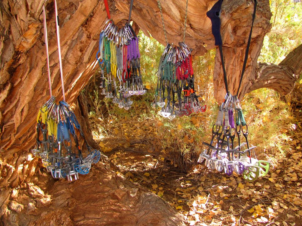 The entire rack. 53 cams by my count. Over $4000 worth of climbing gear! (Category:  Rock Climbing)